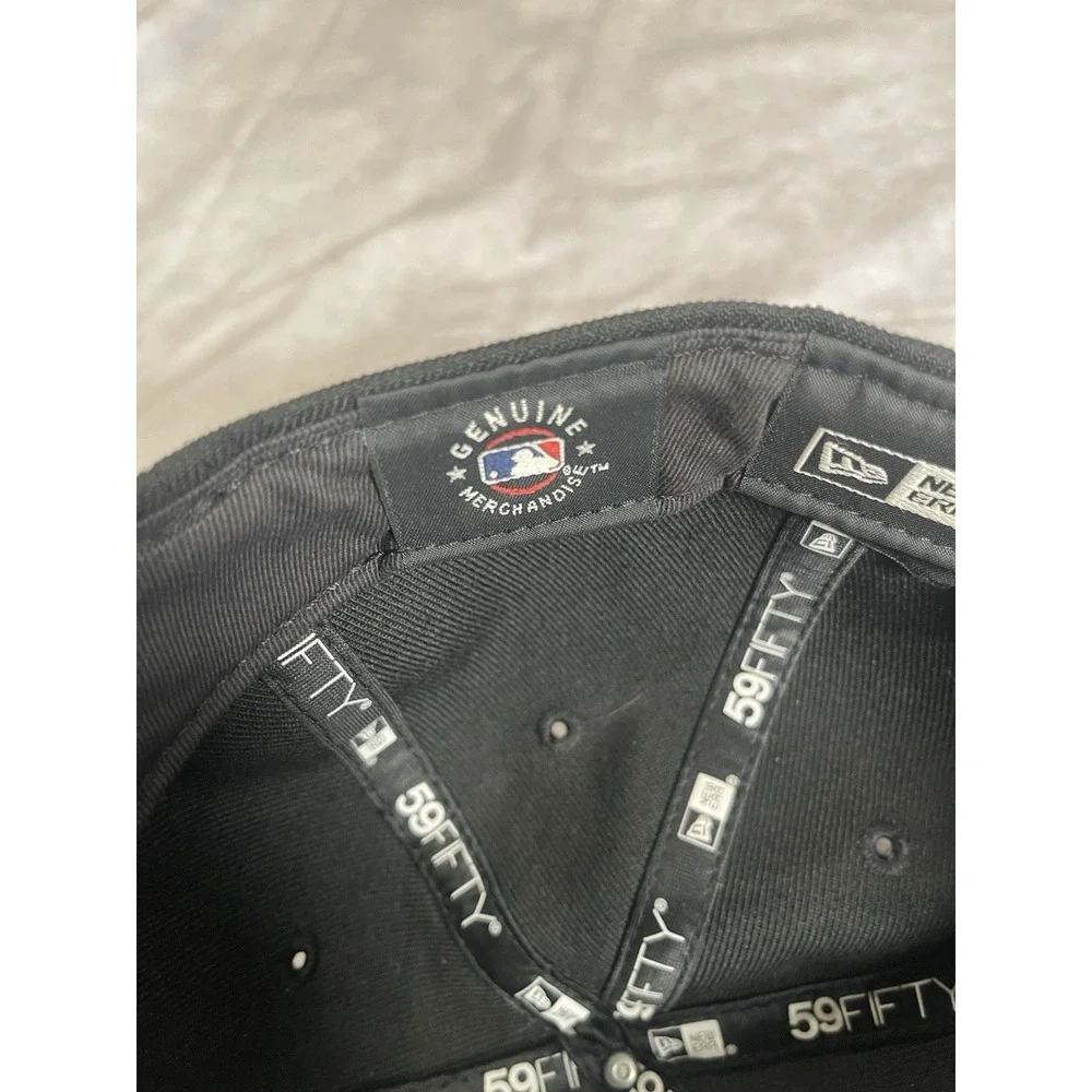New York Yankees Hat Cap New Era 59FIFTY Fitted Mens 7 Black Baseball MLB